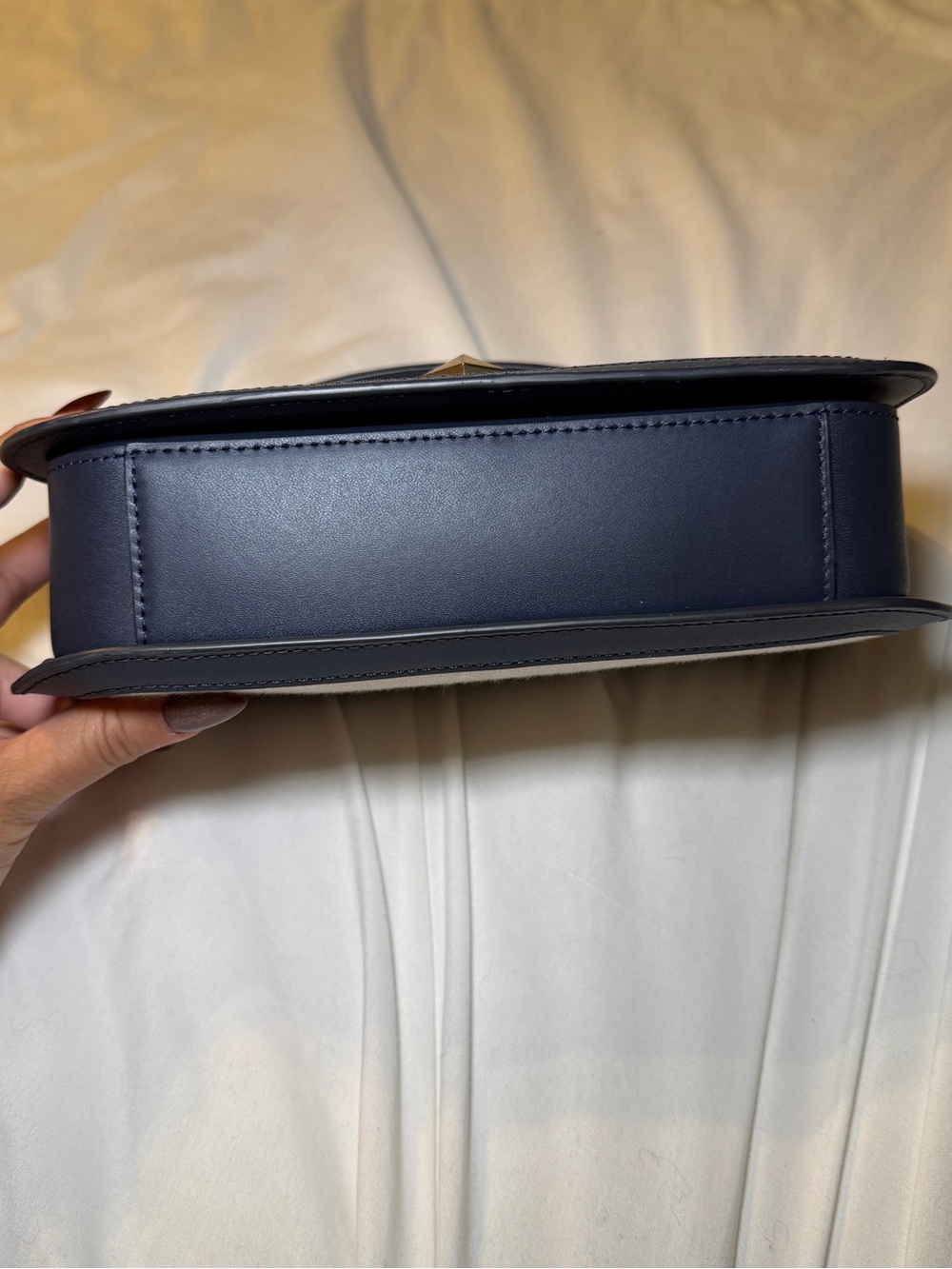 kate spade Navy and Cream Canvas Shoulder Bag with Turn-Lock - Picture 4 of 9